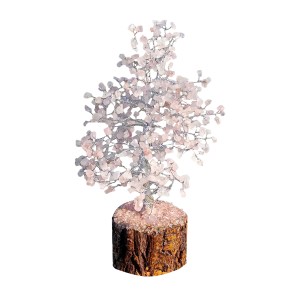 Clear Quartz Gem Tree on Wooden Base 500 Beads